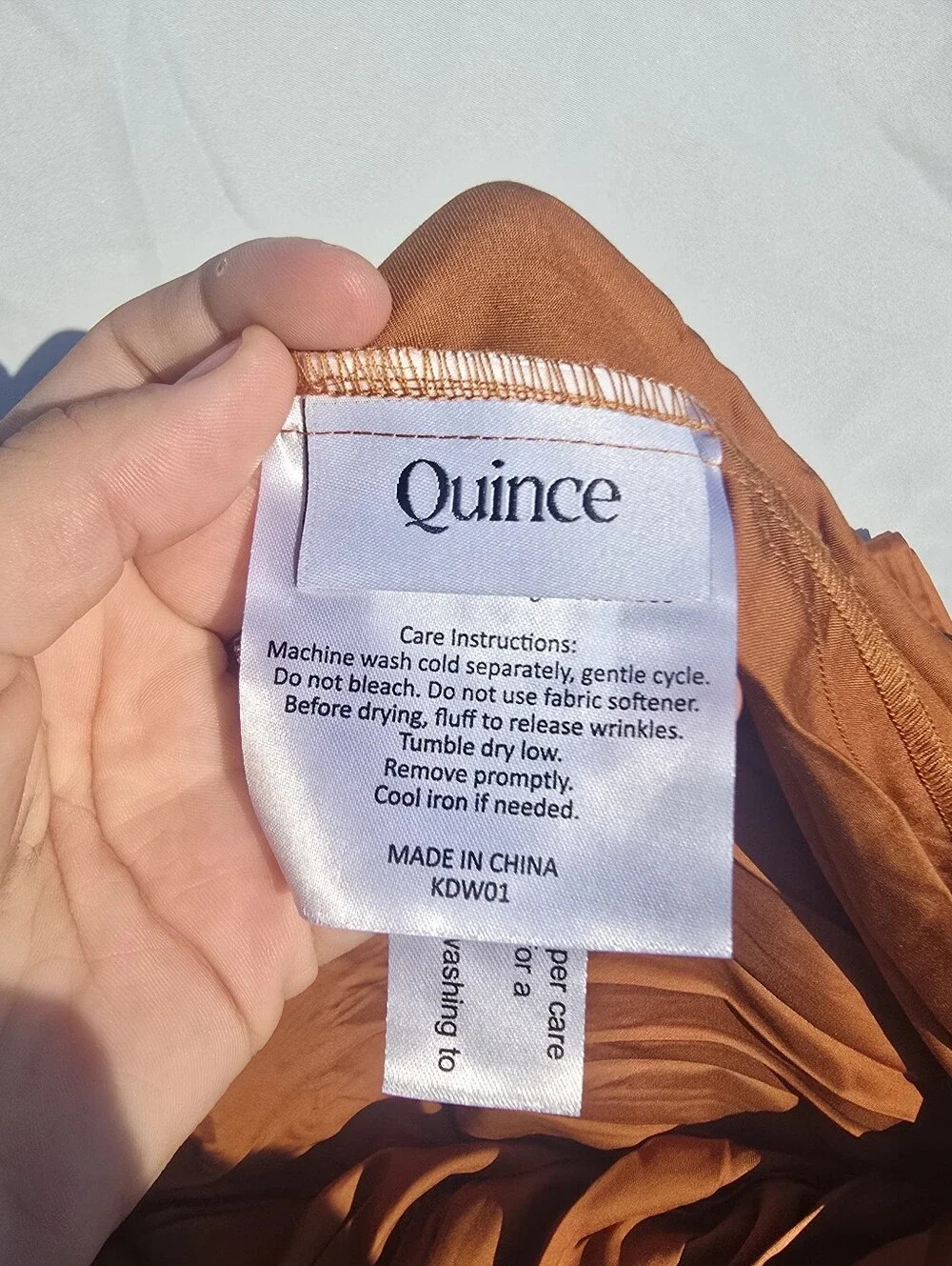 Quince Organic Bamboo Queen Fitted Sheet / 2 Standard Pillow Cases Terracotta